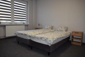 Giường trong phòng chung tại Cozy Rooms Apartment Białystok