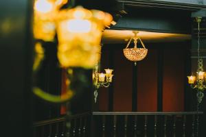 a view of a room with chandeliers at Beijing Xiaofengxian Former Residence Hotel Tiananmen Square Qianmen Store in Beijing +223 photos