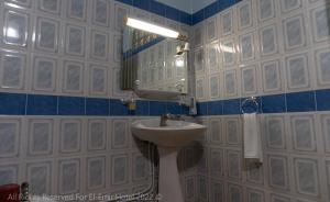 a bathroom with a sink and a mirror at Hotel El Emir Djelfa in Djelfa