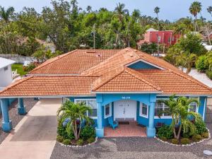 an overhead view of a house with an orange roof at Anna Maria Island-Blue Manatee in Bradenton