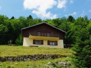 a house on top of a hill in a field at Chalet confortable dans les Vosges - 2 gîtes indépendants - FR-1-589-838 in Le Ménil
