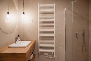 a bathroom with a sink and a shower at Emeran Reya Estate in Šmartno