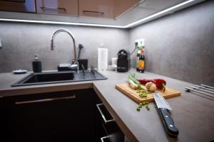 Η κουζίνα ή μικρή κουζίνα στο Cozy flat in center