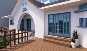 a rendering of a house with a porch at Vila Dorathea in Blumenau