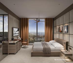 a bedroom with a bed and a desk and windows at Voyage Kundu in Antalya +34 photos