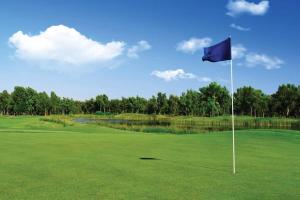 a blue flag on a green golf course at Wyndham Fairfield Glade 2BR 2BA Apartment with resort Access in Fairfield Glade