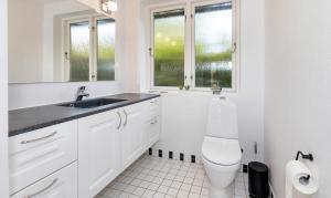 un bagno bianco con lavandino e WC di Holiday Home With Hot Tub And Offers Many Activities! a Debel Altre 23 foto