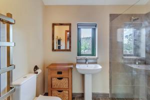 a bathroom with a sink and a shower at 1 Bed in Bracewell oc-l33325 in West Marton