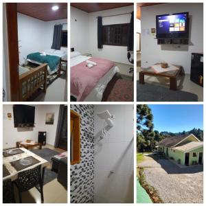 TV a/nebo společenská místnost v ubytování Loft Campos a 12 minutos do centro turistico de Campos do Jordão