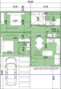 ein Grundriss eines Hauses in der Unterkunft Brand new two bedroom apartments in Presidente Stroessner