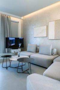 Μια τηλεόραση ή/και κέντρο ψυχαγωγίας στο Zeus Jacuzzi Sea View Rooftop