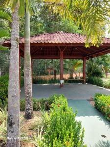 a pavilion in a garden with palm trees at COP 30 Luxury home in Belém! in Belém +45 photos