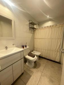 un bagno con wc, lavandino e doccia di Departamento Bitcoins House Rivadavia a Corrientes