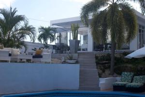 una casa con palme e una piscina di Onyx Luxury Hotel Boutique a La Romana