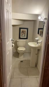 Ramos ArizpeCasa al Norte bien ubicada, portón control remoto的带马桶和水槽的浴室 更多13张照片