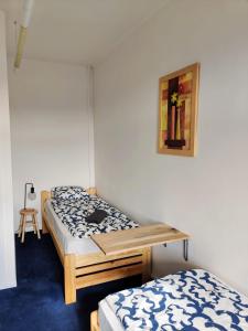 Ένα ή περισσότερα κρεβάτια σε δωμάτιο στο Zizkov Private Room City View