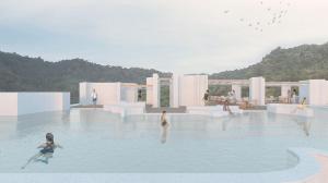 un grupo de personas nadando en una piscina en Myneris Hotel, Phuket Karon Beach, en Karon Beach