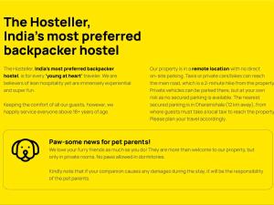 a yellow sign that says the hostetter is an indias most preferred backpacker at The Hosteller Dharamshala, Mountain Escape in Dharamshala