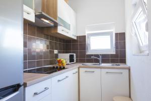 Kuchyň nebo kuchyňský kout v ubytování SAN Apartments