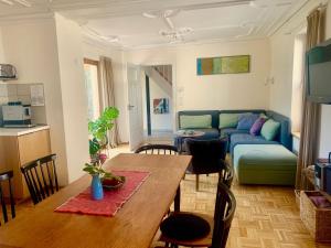 Posezení v ubytování Haus mit Kunst, Neustadter Stadthaus, 5-6 Betten, 4 Bäder, 3 Terrasse und Balkone