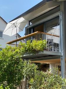 Μπαλκόνι ή βεράντα στο Ferienhaus Klar zur Wende