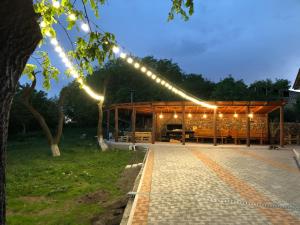 a pavilion with lights on it at night at Toneh Villa in Lernarot