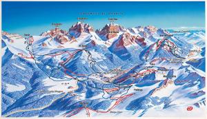 a map of a snow covered mountain at Aria Life Hotel Pinzolo in Pinzolo