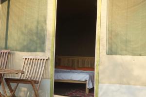 una camera con un letto e due sedie e una finestra di Oldonyo Musa Camp Amboseli a Rift Valley