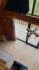 an overhead view of a room with a large window at Willa's Trebisonda Bungalov in Arsin