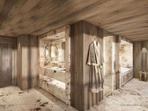 Ένα μπάνιο στο Penthouse luxe à Courchevel avec retour à ski et espace bien-être - FR-1-830-7