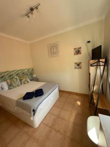 a bedroom with a bed and a television in a room at Cici Guesthouse in Caminha
