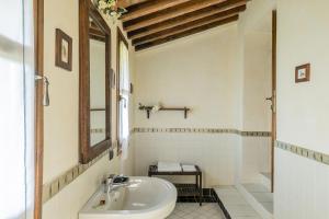 a bathroom with a sink and a mirror at Villa i Colli in Montaione +52 photos