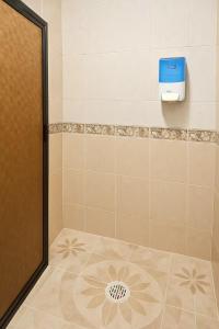 une salle de bain avec douche avec drain au sol dans l'établissement Hotel Vista Caribe Villas, à Playa del Carmen 45 autres photos