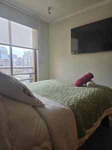 Кровать или кровати в номере Moderno y elegante departamento en el centro de la ciudad