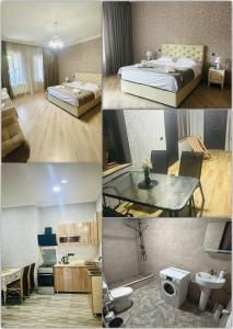 Ένα ή περισσότερα κρεβάτια σε δωμάτιο στο Nicola House in Borjomi
