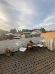 Un balcón o terraza en Cabañas Horcón
