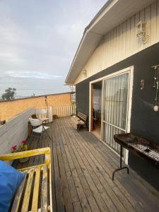 Un balcón o terraza en Cabañas Horcón