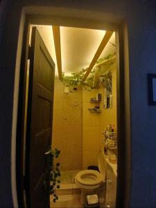 - Baño con aseo en una habitación en Rodrigues Hostel, en Río de Janeiro