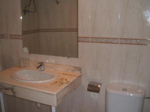 łazienka z umywalką i toaletą w obiekcie Hostal Centro w mieście Toledo