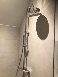 a shower with a glass door in a bathroom at Saromaja in Ambt Delden +14 photos