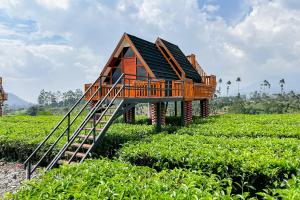 a house in the middle of a field at S Tilu Heroy Hill Resort Pangalengan Bandung RedPartner in Pengalengan