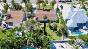 an aerial view of a house with palm trees at Gulf Haven in Anna Maria Island