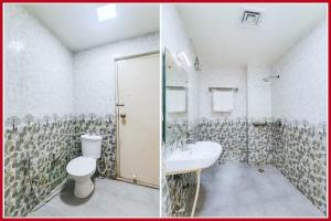 ディガにあるHotel S- Swapandeep Residency Digha - Near New Digha Sea Beach - Railway Station 100m- Fully Air Condition Rooms- Restaurant, Parking & Free Wi-Fi- Best Hotel In Dighaのトイレ、洗面台、シャワー付きのバスルーム