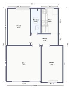 a floor plan of a small house at Homely 5 Person Apartment in Amager in Copenhagen