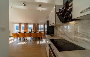 a kitchen with a table and chairs in a room at Apartment Karbuni Royal by Villas Guide in Brnistrova