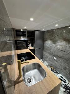 una cucina con lavandino in acciaio inossidabile di CENTRUM F ad Alicante Altre 178 foto