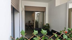 a view of a living room from the balcony of a house at Luxury 3 Bedroom Apartment with Private Suite and Terrace in Casablanca