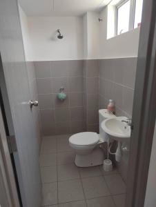 a bathroom with a toilet and a sink at Homestay Qaseh Ibu sungai petani in Sungai Petani