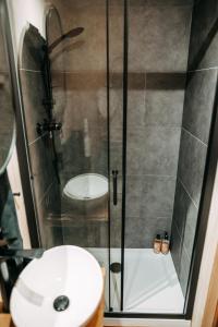 Ένα μπάνιο στο Glamping Pod Ořechy