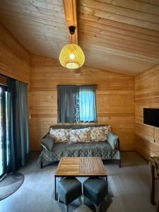 a living room with a couch and a table at Meidan Oda Holiday Homes in K'obulet'i